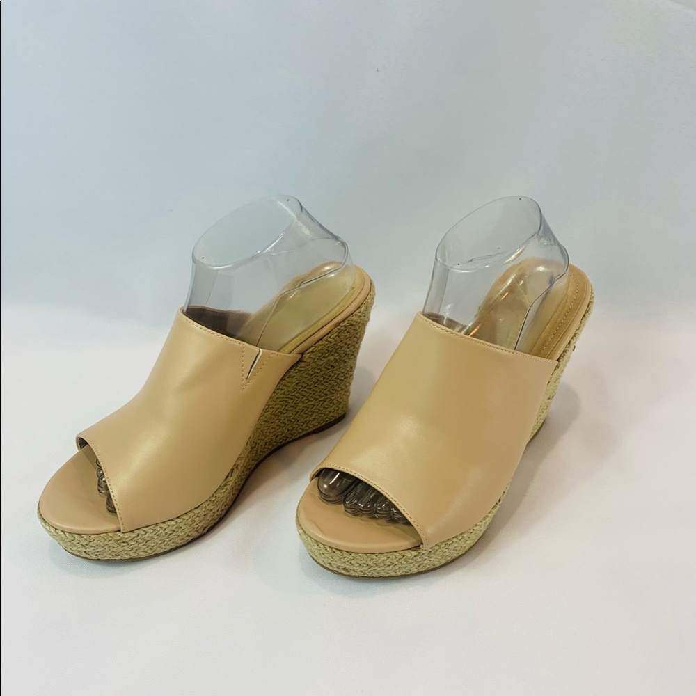 Brand New Size 10 Allegra K Beige Espadrille Mules